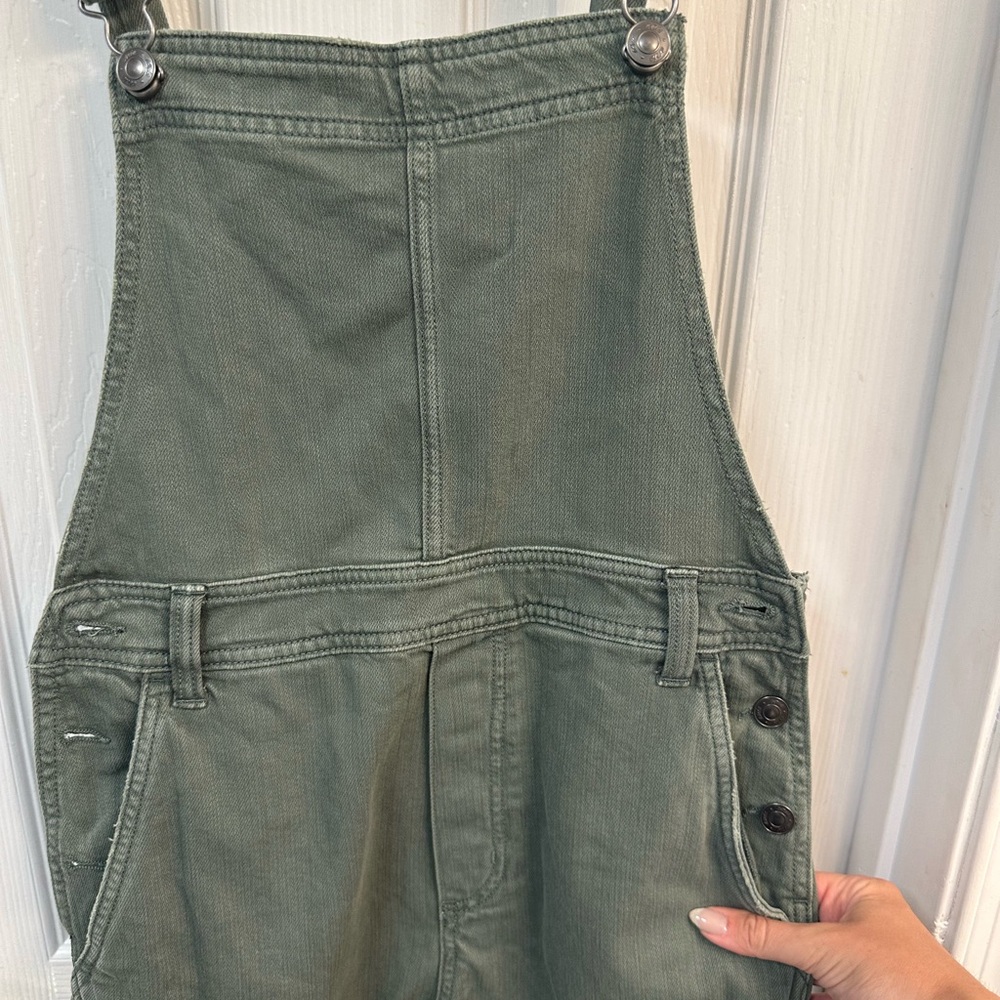 Aerie Sage Green Denim Overalls Size Small